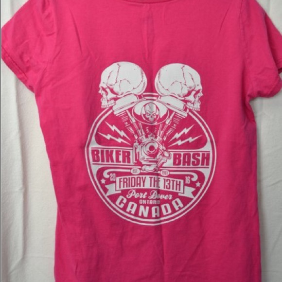 Pink Friday the 13th Port Dover biker shirt - Picture 2 of 2